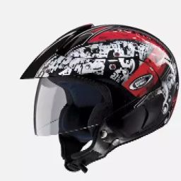 Studds N2 Black Xtra Large (600 mm) Open Face Helmet, Marshall D2 Decor-image-128