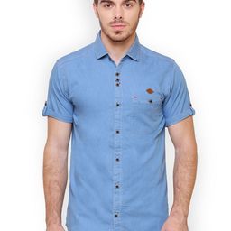 Kuons Avenue Men Blue Smart Slim Fit Solid Casual Shirt-image-34