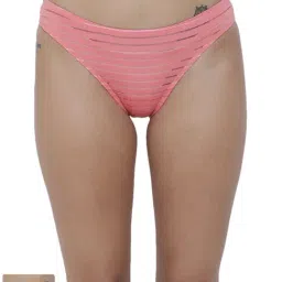 BASIICS by La Intimo Multicolor Striped Bikini Panty( Pack Of 2 )-image-52