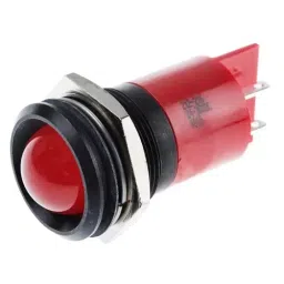 RS PRO Red Panel Mount Indicator 24-36V DC, Mounting Hole Size 22 mm, Termination Type , Model No 212216-0