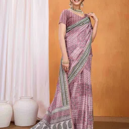 Ishin Ethnic Motifs Silk Blend Bagru Saree-picture-16