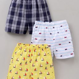 Babyhug Cotton Woven Boxers Printed Pack of 3- Multicolor-image-64