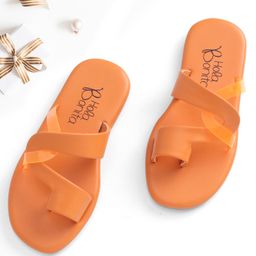 Hola Bonita Slip on Solid Colour Sandals - Orange-picture-25