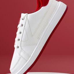 KazarMax Classic Laced Up Trainers Sneakers - White-image-94