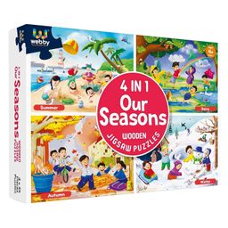 Webby 4 in 1 Wooden Season Puzzle Toy for Kids - Set of 4 Jigsaw Puzzles 35 Pieces Each-image-88