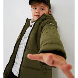 LC Waikiki Full Sleeves Solid Quilted Jacket - Green-picture-27