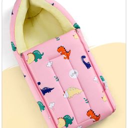 Babyhug Cotton Sleeping Bag Dino Print- Light Pink-image-11