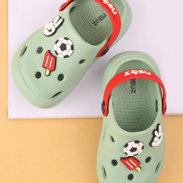 Neoz Clogs Back Strap With Football Applique-Green-20