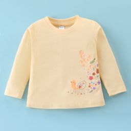 Tango Single Jersey Knit Full Sleeves T-Shirt With Floral Print - Yellow-image-58