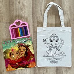 Little Canvas DIY Colouring Lord Ganesha Tote Bag-image-10