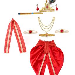 Itsmycostume Janmashtami Theme Krishna Costume Set - Red-image-15