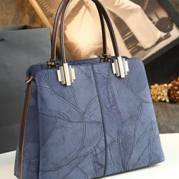 SYGA Women Elegant Embossed Shell Handbag Stylish Shoulder Purse for Everyday(Blue)-image-2
