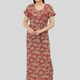 Glamoras Multi Cotton Blend Nightdress-image-49