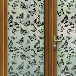 INDIAN ROYALS Black & Green Butterflies Printed Self-Adhesive & Durable Window Sticker-image-87