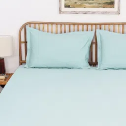 House This Blue Cotton 400 TC King Bedsheet Set 2.74 m x 2.74 m-image-64