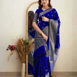 AMRUTKALA SAREES Woven Design Zari Banarasi Saree-image-79
