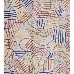 Kaleen India Coffee Brown Abstract Anti-Skid Polyester Carpet-9