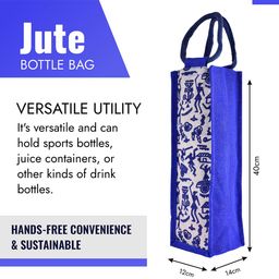 Kuber Industries 4 Pcs Printed Jute Handheld Bag image 5