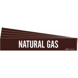 BRADY Vinyl Pipe Marker Natural Gas Brown and White 2-1/4 x 14 x 0.004 inch, 781X86 (Pack of 5)-image-86