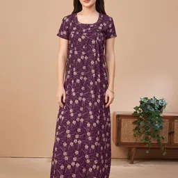 Sand Dune Women Floral Printed Maxi Nightdress-image-82