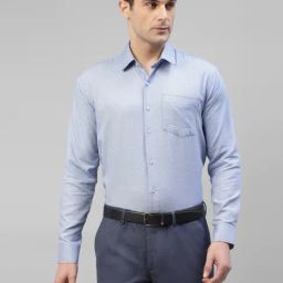 Hancock Sky Blue Cotton Slim Fit Printed Shirt-image-94