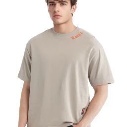 Rare Rabbit Beige Oversized Graphic T-Shirt-image-77
