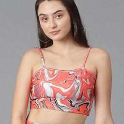 Kotty Printed Shoulder Straps Crop Top-image-6