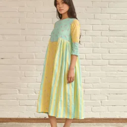 Prakriti Jaipur Multi-Colored Iris Color-block Midi Dress image 2