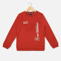 Allen Solly Kids Red Printed Full Sleeves Sweatshirt-image-4