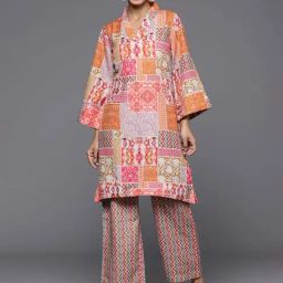 Varanga Multicolored Printed Kurti Palazzo Set-image-1