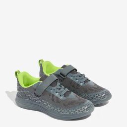 Yellow by Westside Grey Mesh-Detailed Lace-Up Sneakers-124