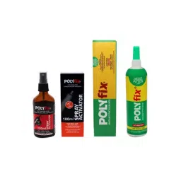 POLYFIX 250 g Glue & 100 ml Spray Accelerator Spray & HV Glue Liquid, PF00028 (Set of 2)-picture-25