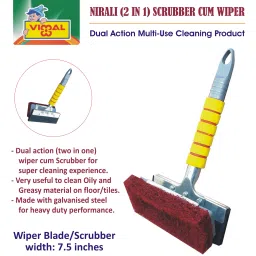 Vimal Nirali (2 in 1) Galvanised Steel Body Kitchen /Floor Cleaning Wiper with Scrubber-picture-46