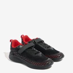 Yellow by Westside Black Mesh Buckle-Detailed Lace-Up Sneakers-125