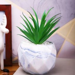 Tayhaa Blue & Green Ceramic Succulent Artificial Plant with Pot-image-64
