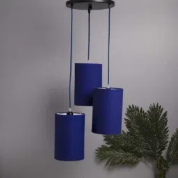 Homesake 3-Lights Round Cluster Navy Metal Classic Cylinder Pendant Light - Set of 1-image-59