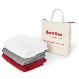Duroflex Duro Safe White Cotton Antiviral Mattress Protector - Queen Size (78 in. L x 60 in. W)-67