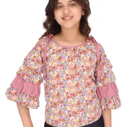 Cutecumber Kids Pink Floral Print Top-image-94