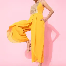 Miss Chase Mustard Embellished Jumpsuit-picture-40