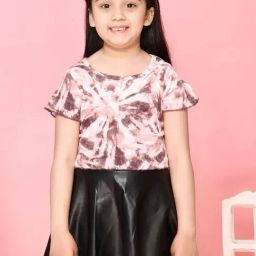 Lilpicks Kids Brown & White Cotton Over Dyed Top-image-86