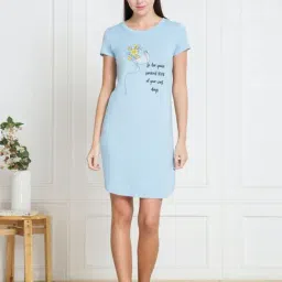 Van Heusen Blue Printed T-shirt-image-70
