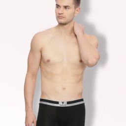 Vh Innerwear Black Cotton Regular Fit Trunks-image-49