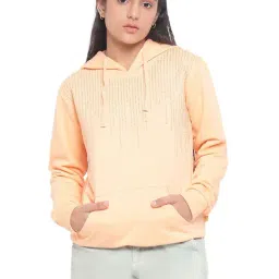 Lil Tomatoes Kids Peach Embellished Full Sleeves Sweatshirt-image-61