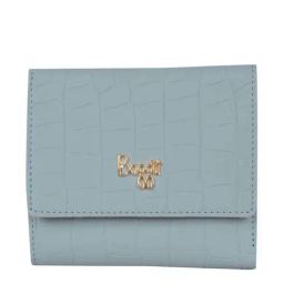Baggit Blue Textured Tri-Fold Wallet for Women-image-35