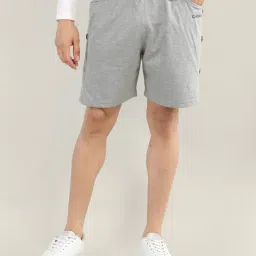 Chkokko Grey Melange Regular Fit Shorts-picture-26