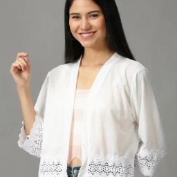 SHOWOFF White Lace Shrug-image-90