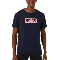 Asics Navy Regular Fit Printed Sports T-Shirt-image-81