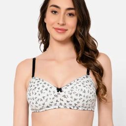 Clovia White Floral Full Coverage Non-Padded Balconette Bra-image-97