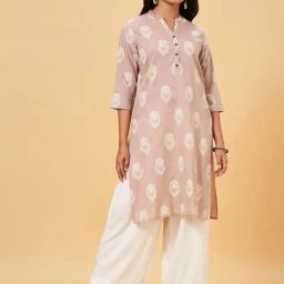 Rangmanch by Pantaloons Purple Printed Straight Kurta-image-74