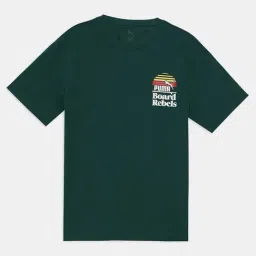 Puma Boys Dark Myrtle Cotton Printed T-shirts-image-99
